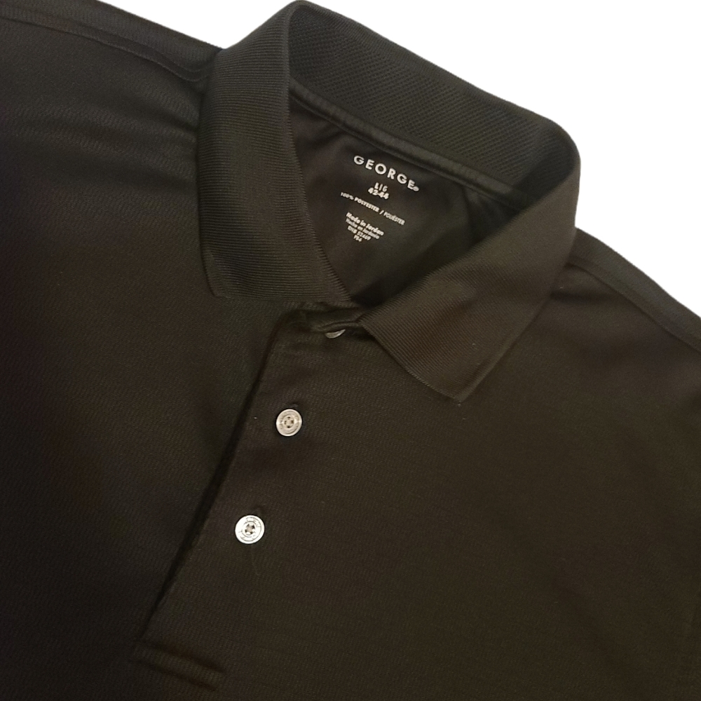 Men's Black Short Sleeve Polo by George